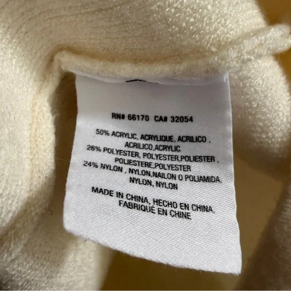 Anthropologie Moth Cream Mini Dress Bell Sleeves Large Sweater Dress - Picture 5 of 11